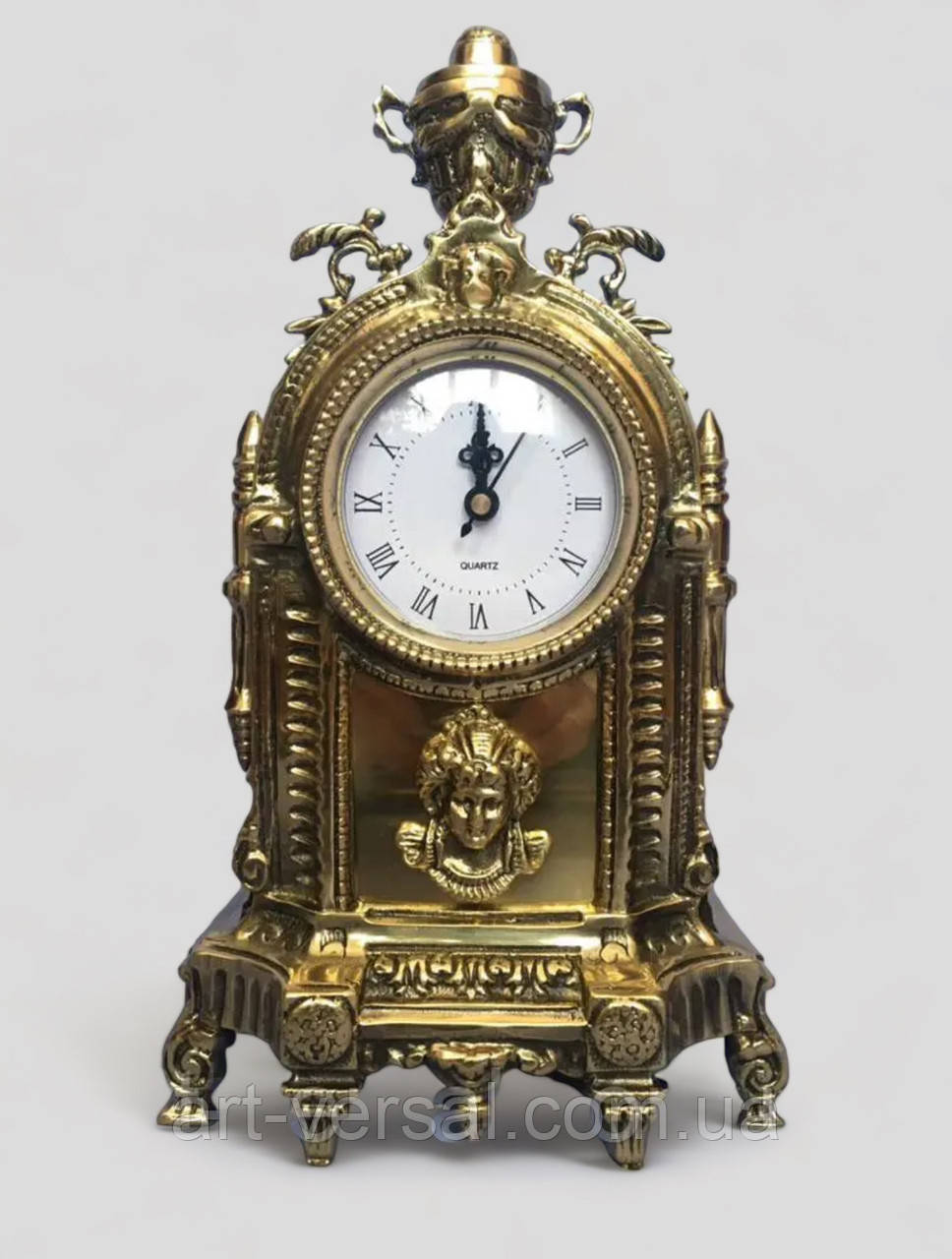 Часы каминные Индия с подсвечником бронза (30см) - фото 1 - id-p646412242