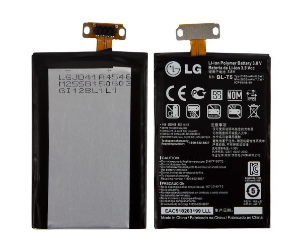 Батарея LG BL-T5 ◯ LG E960 Nexus 4 ↓ LG E970 Optimus G menu LG E975 Optimus G
