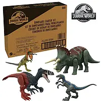 Набор фигурки динозавр 4 шт звук Мир Юрского периода Jurassic World Dinosaur Starter Set Mattel HJJ85