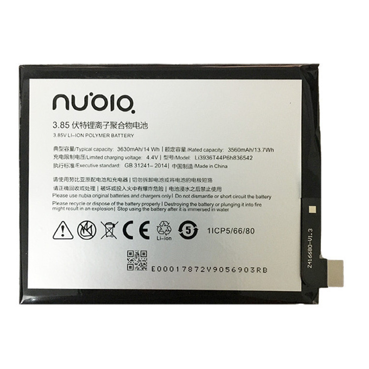 Батарея ZTE Li3936T44P6h836542 | ZTE Nubia M2/ NX551J