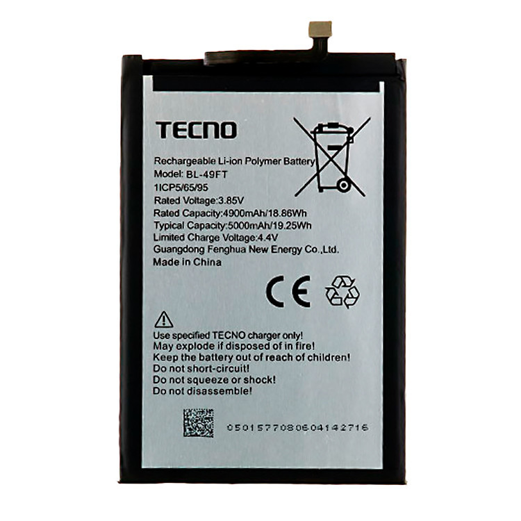 Батарея Tecno BL-49FT дляTecno Spark 6 Go, Tecno POP 4, Tecno Spark 5 Pro, Tecno Camon 15