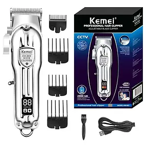 Акумуляторна машинка для стрижки волосся Kemei KM-803 USB, фото 1