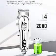 Акумуляторна машинка для стрижки волосся Kemei KM-803 USB, фото 4