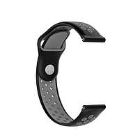Ремінець для годинника 22 мм Nike design чорний з сірим (з кнопкою), фото 2