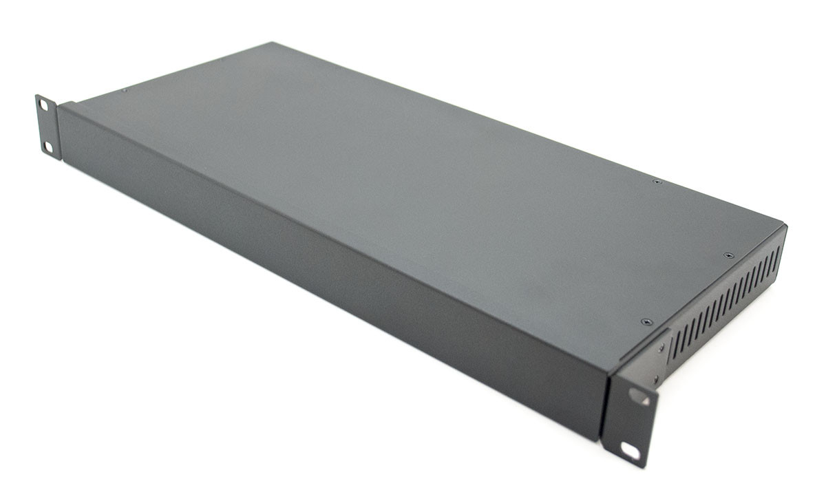 Корпус металлический MiBox Rack 1U, модель MB-1200vS (Ш483(432) Г202 В44) черный - фото 1 - id-p2135710039