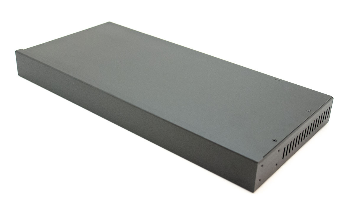 Корпус металлический MiBox Rack 1U, модель MB-1200vS (Ш483(432) Г202 В44) черный - фото 3 - id-p2135710039