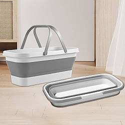 Складне відро під швабру 15 л, Barrel LY-488 / Силіконове відро складне / Прямокутне відро на колесах