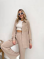 Костюм жіночий прогулянковий з креп-жатки сорочка і штани (Норма і батал), фото 4