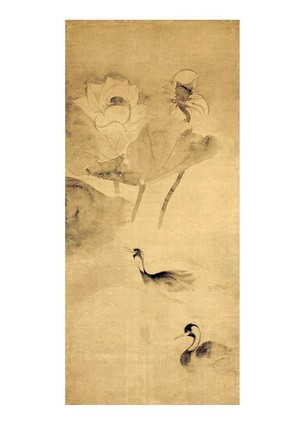 Листівка Японське мистецтво - Water Fowl in the Lotus Pond