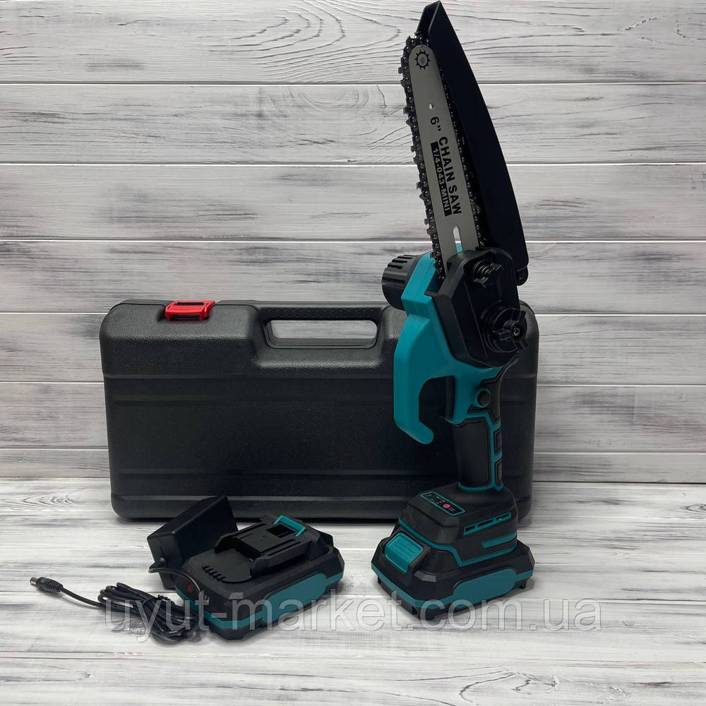 Акумуляторна пила безщоточна  CHAIN SAW 6" 24V аналог Makita АКБ 24V 2 акумулятори, шина 16 см 6 дюймів