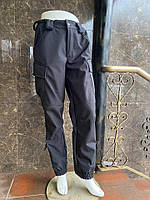 Тактические черные брюки карго softshell р.48