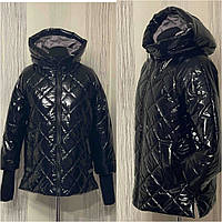 Лаковая женская куртка. Женские куртки демисезонные весна - осень, больших размеров 48-60