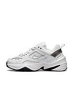 Кроссовки женские Nike M2K Tekno White Black кожаные/женские кроссовки Найк М2К Текно на осень белые из кожи