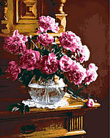 Картина по номерам Цветы. Розовые пионы в вазе 40*50 см Bamboni BA 0002