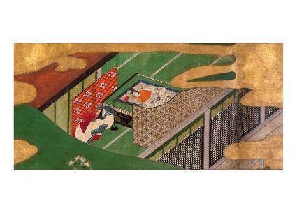 Листівка Японське мистецтво - Scene from The Ivy (Yadorigi), chapter 49 of the Tale of Genji, фото 1