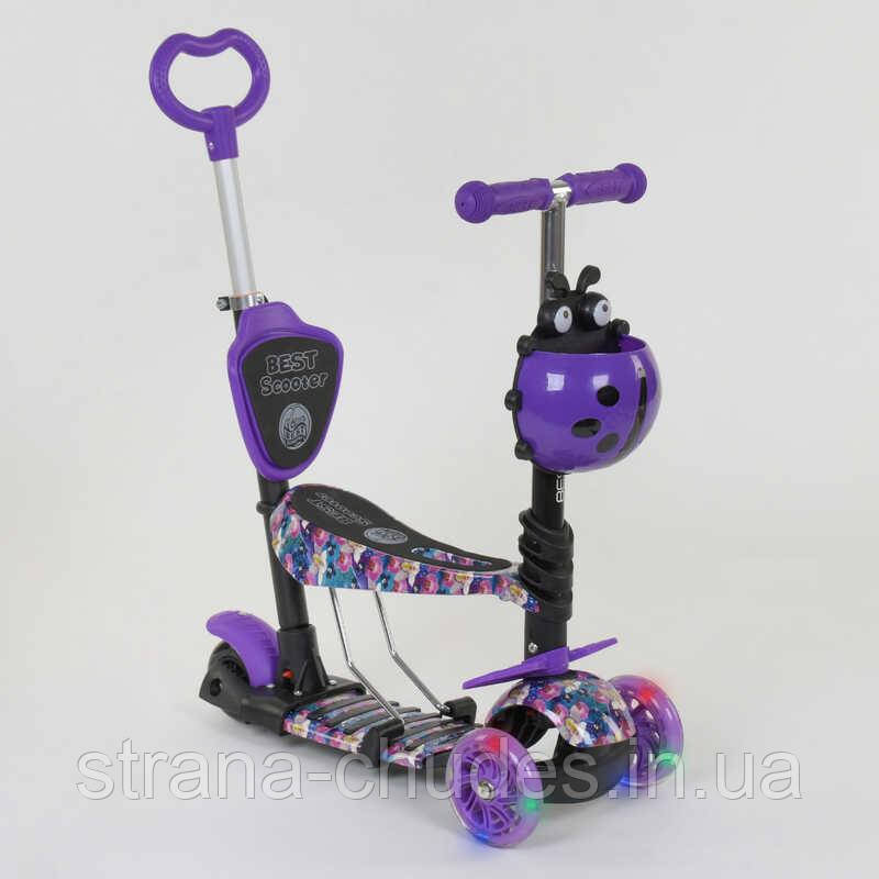 Самокат 5в1 Best Scooter, АБСТРАКЦІЯ, PU колеса, ПІДСВІЧУВАННЯ КОЛІС, в кор. /1/