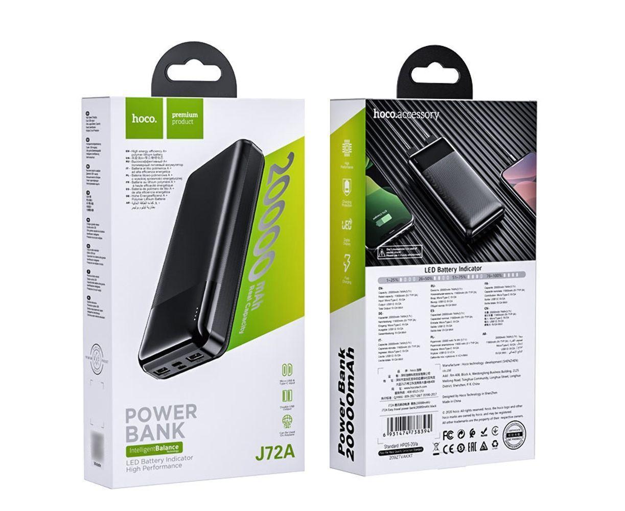 Повербанк Power bank Hoco J72A 20000mAh чорний