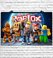 Плакат на день народження "Roblox" розмір - 75х120 см.