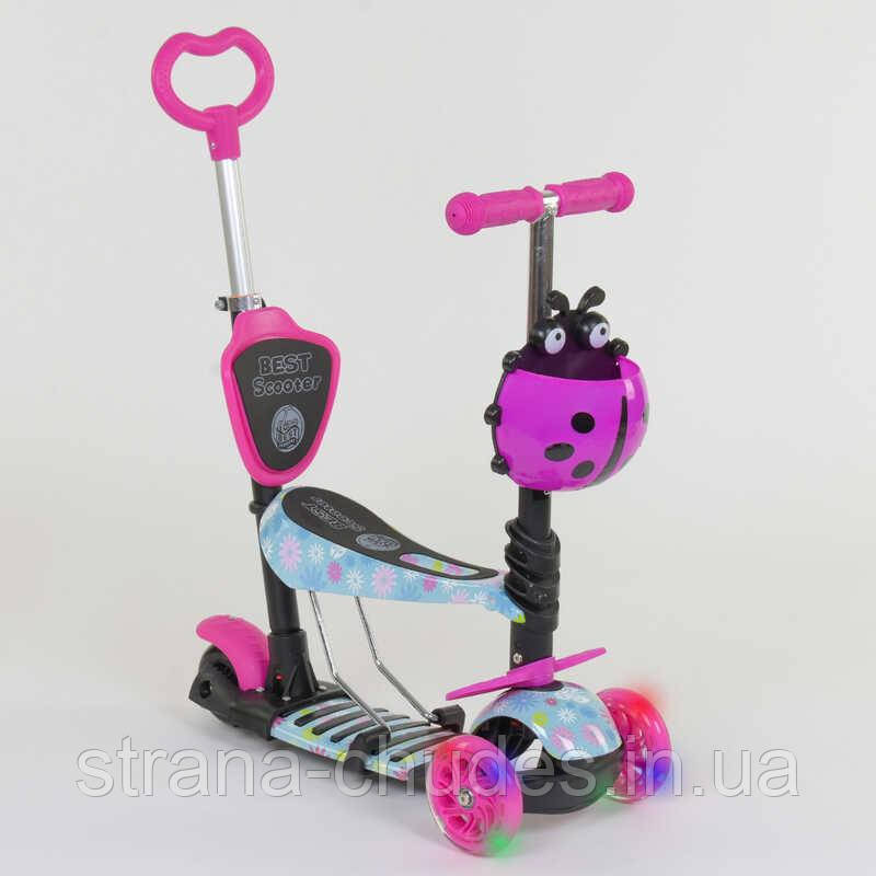 Самокат 5в1 Best Scooter, АБСТРАКЦІЯ, PU колеса, ПІДСВІЧУВАННЯ КОЛІС, в кор. /1/, фото 1
