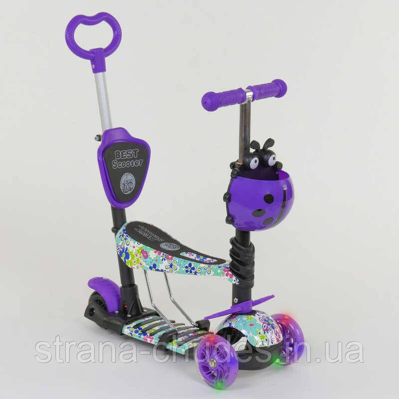 Самокат 5в1 Best Scooter, АБСТРАКЦІЯ, PU колеса, ПІДСВІЧУВАННЯ КОЛІС, в кор. /1/