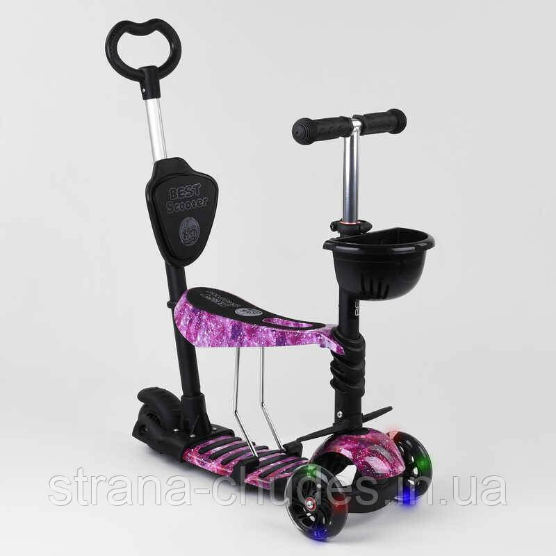 Самокат 5в1 Best Scooter, АБСТРАКЦІЯ, PU колеса, ПІДСВІЧУВАННЯ КОЛІС, в кор. /1/