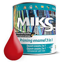 Грунт емаль 3 в 1 Miks color 0,8 кг (RAL3020) Червоний