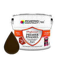 Грунт-эмаль антикорозійний (3 в 1) Dnipro-Contact 0,9 кг, Шоколадний