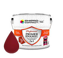 Грунт-эмаль антикорозійний (3 в 1) Dnipro-Contact 0,9 кг, Червоно-коричневий