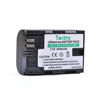 Батарея для Canon LP-E6 Tectra 2000 mAh (EOS 5D3, 5D4, 70D, 7D, 7D2, 5D2, 6D, 60D, 80D)