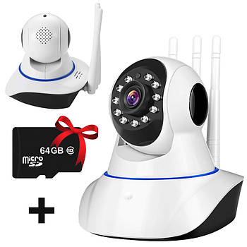 Бездротова IP WiFi камера I-100AG + Подарунок Карта пам'яті 64GB / Камера з датчиком руху