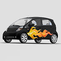 Наклейка виниловая декоративная на автомобиль цветная "Огонь. Плямя огня на авто. Оненные языки" (1 шт) з