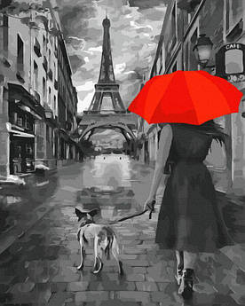 Картина за номерами З червоною парасолькою в Парижі Нікітошка 40 х 50 см (ANG630)
