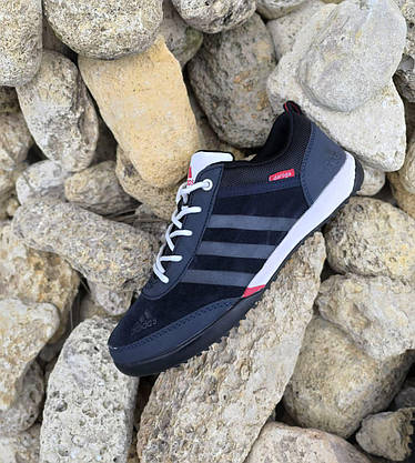 Кроссовки ADIDAS синие на белой плоской подошве эко замша унисекс демисезон, фото 4