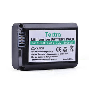 Батарея для Sony NP-FW50 Tectra 1500 mAh (a7 a7r2 a7m2 a6300 a6000 a5000 a5100)