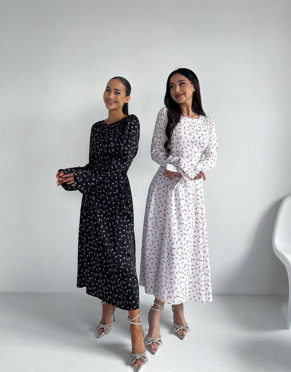 Сукня жіноча з квітковим принтом довжина міді (Норма), фото 1