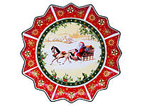 Блюдо новогоднее круглое Рождество Lefard 38х4 см 986-070 GoodStore