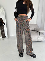 Эксклюзивные инстаграмные женские леопардовые брюки-палаццо