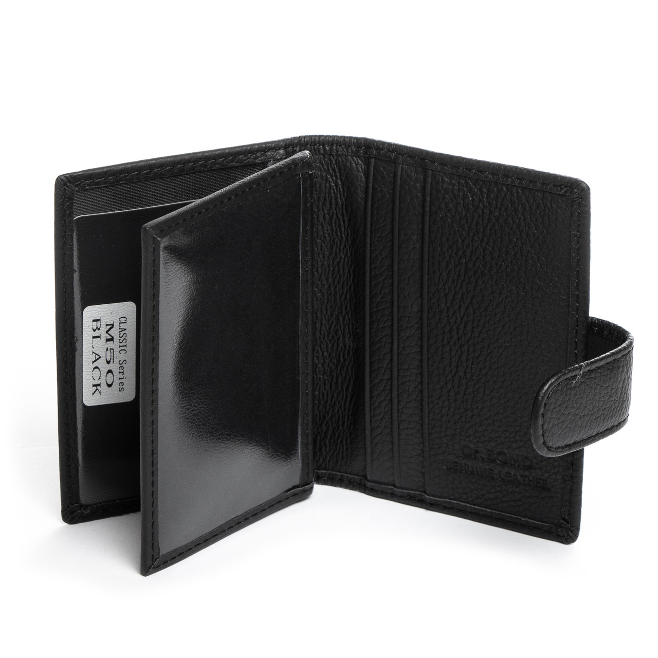 Обкладинка для прав нового зразка шкіряна чорна Bond M50 кардхолдер для автодокументів 8*10,5*2 см