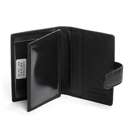 Обкладинка для прав нового зразка шкіряна чорна Bond M50 кардхолдер для автодокументів 8*10,5*2 см, фото 1