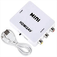 Конвертер HDMI to AV (RCA), 1080P / Видео-конвертер / Преобразователь видеосигнала / Конвертер видеосигнала