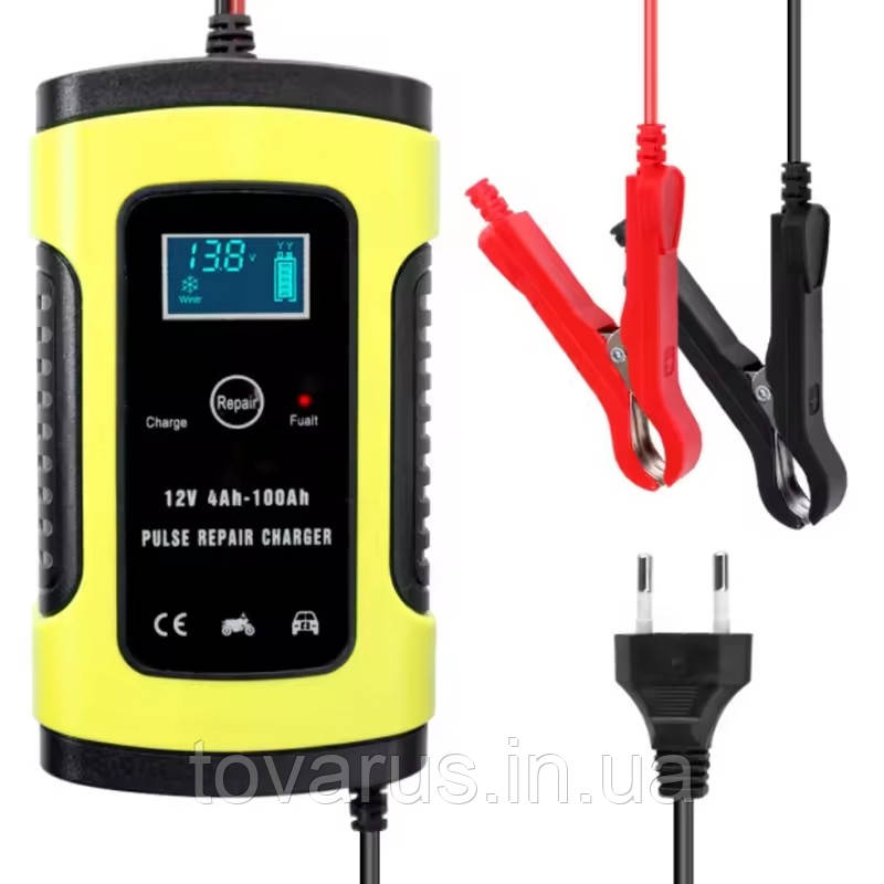 Зарядний пристрій для автомобільних та мото акумуляторів 12V 4-100 A Pulse Repair Battery Charger, фото 1