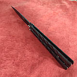 Ніж балісонг на заклепках Benchmade чорна (метелик), фото 4