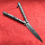 Ніж балісонг на заклепках Benchmade чорна (метелик), фото 5