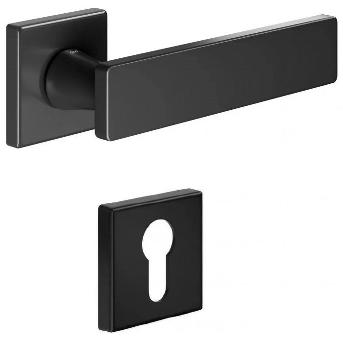 Ручка дверна DND by Martinelli HOLLY + накладка під циліндр чорний, фото 1