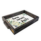 Дерев'яний піднос Love never fails (з ручками) 22х30 см хрп0001сву, фото 2