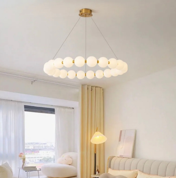 ДИЗАЙНЕРСЬКА ЛЮСТРА ІЗ СЕРІЇ MYSA PEARL 60 СМ НА 3 СВІТЛОВИХ РЕЖИМИ MJ 11-600, фото 1