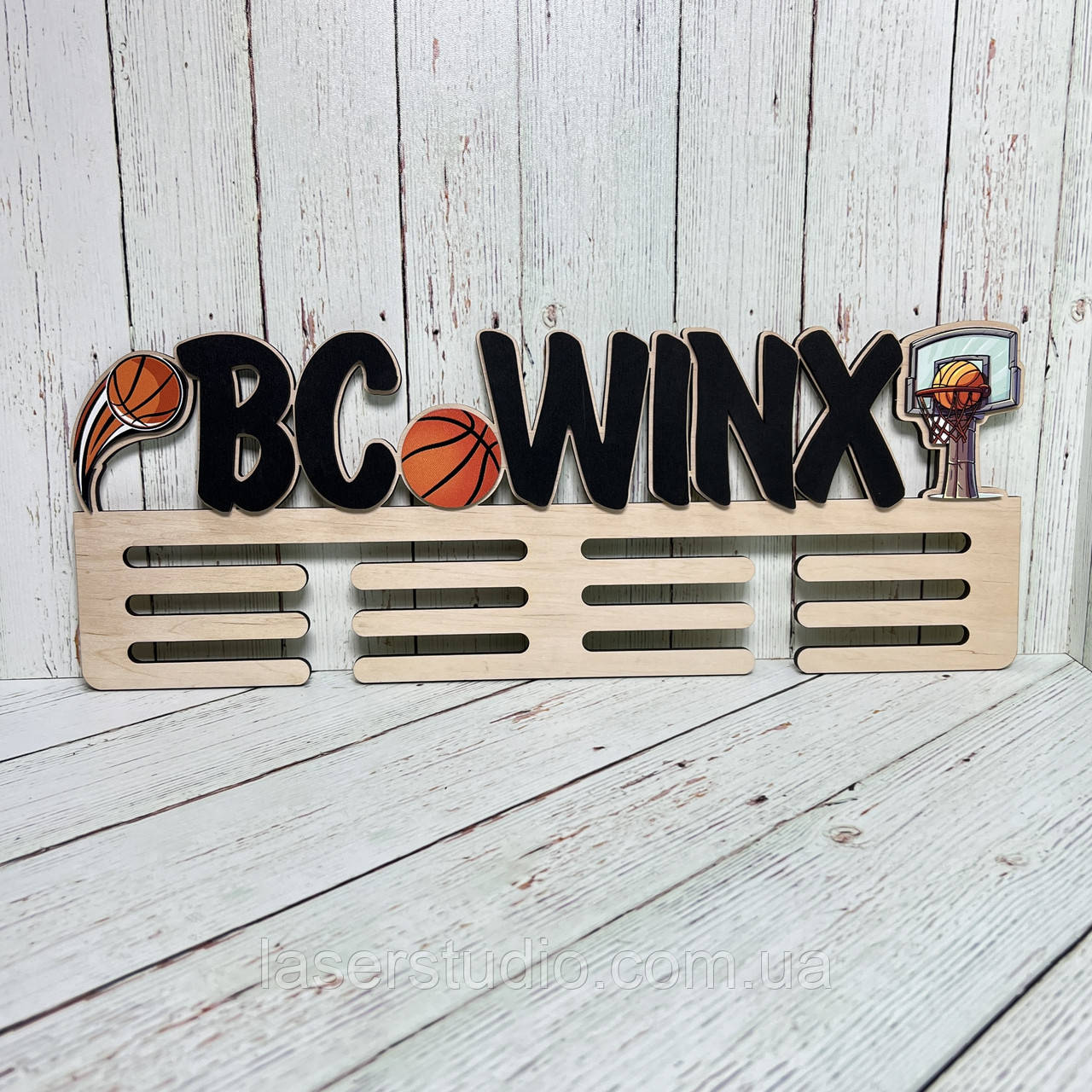 Настінна іменна медальниця для спортсмена «Баскетбол» для ваших нагород, універсальний тримач для медалей, вішалка для медалей, фото 1