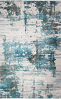 Серо-синий прямоугольный ковер Fresco FS 01 Beige Blue 80*150 см