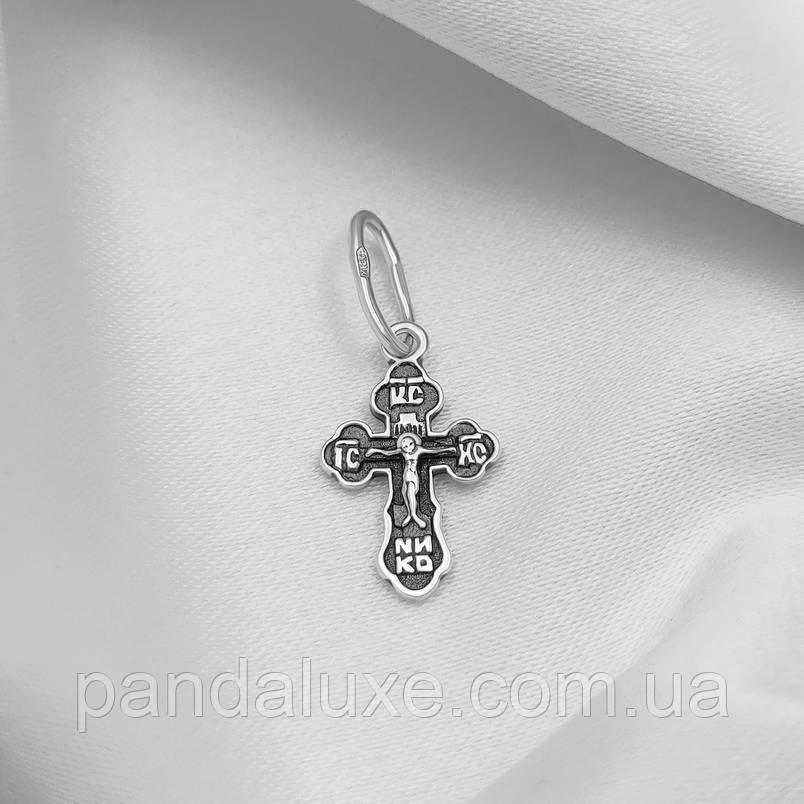 Хрест невеликий срібний православний Розп'яття Христове, фото 1
