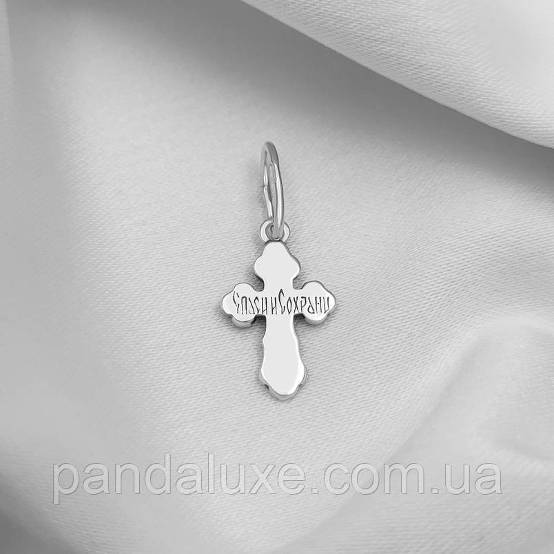 Хрест невеликий срібний православний Розп'яття Христове, фото 2